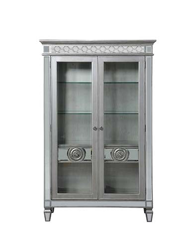 ACME Varian Mirrored & Antique Platinum Curio Model 66166