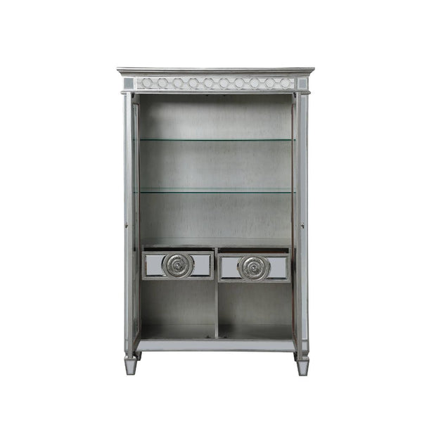 ACME Varian Mirrored & Antique Platinum Curio Model 66166