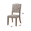 ACME Bernard Linen & Weathered Oak Side Chair (Set-2) Model 66187