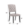 ACME Bernard Linen & Weathered Gray Oak Side Chair (Set-2) Model 66192