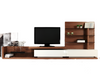 Modrest Jefferson Mid Century Walnut And White High Gloss Entertainment Center Model VGBB662N-WAL