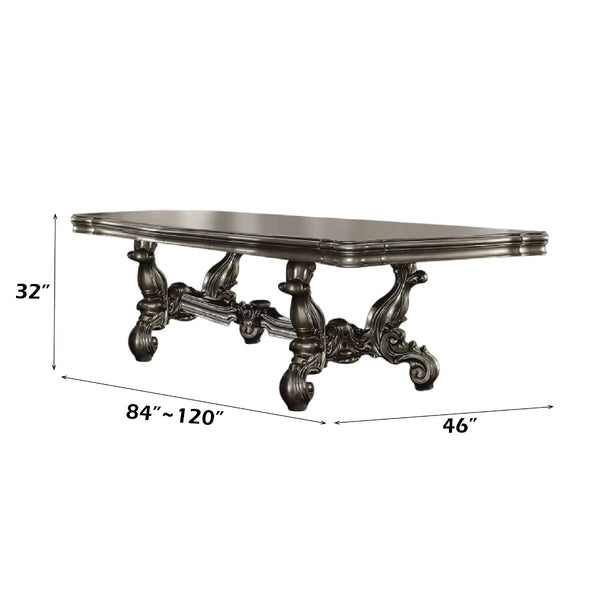 ACME Versailles Antique Platinum Dining Table Model 66820