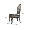 ACME Versailles Silver Synthetic Leather & Antique Platinum Side Chair (Set-2) Model 66822