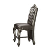 ACME Versailles Silver Synthetic Leather & Antique Platinum Counter Height Chair (Set-2) Model 66837