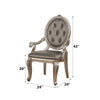 ACME Northville Synthetic Leather & Antique Silver Arm Chair (Set-2) Model 66923