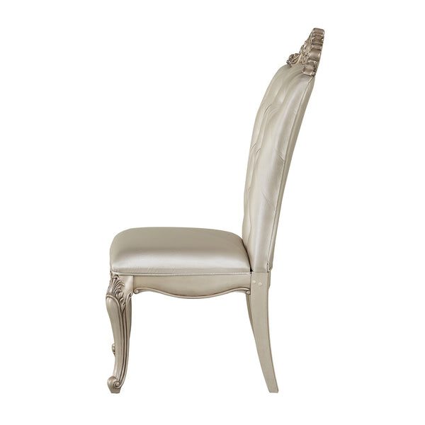 ACME Gorsedd Cream Fabric & Golden Ivory Side Chair (Set-2) Model 67442