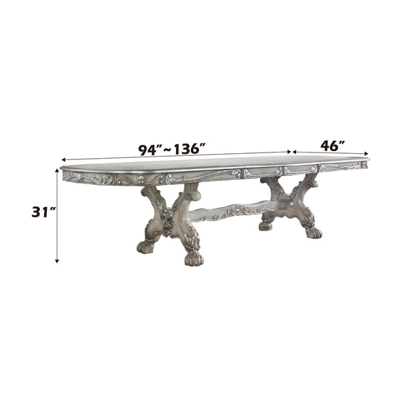 ACME Dresden Vintage Bone White Dining Table Model 68170