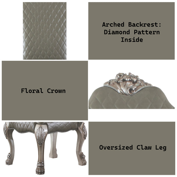 ACME Dresden Vintage Bone White & Synthetic Leather Side Chair (Set-2) Model 68172