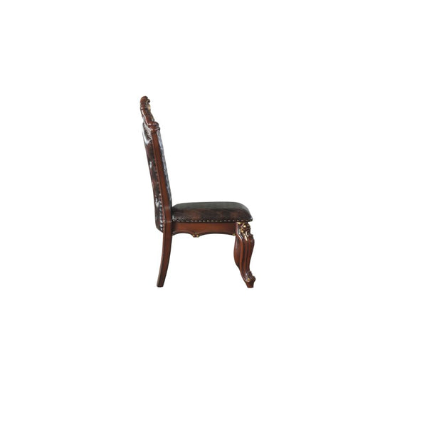 ACME Picardy Honey Oak & Synthetic Leather Side Chair (Set-2) Model 68222