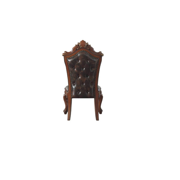 ACME Picardy Honey Oak & Synthetic Leather Side Chair (Set-2) Model 68222