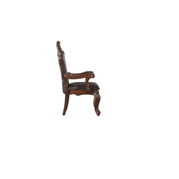ACME Picardy Honey Oak & Synthetic Leather Arm Chair (Set-2) Model 68223