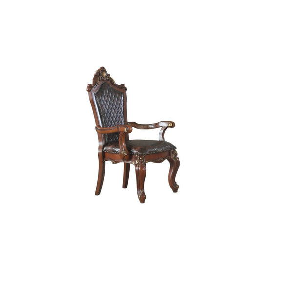 ACME Picardy Honey Oak & Synthetic Leather Arm Chair (Set-2) Model 68223