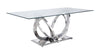 ACME Finley Clear Glass & Mirrored Silver Dining Table Model 68260