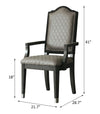 ACME House Beatrice Two Tone Gray Fabric & Charcoal Arm Chair (Set-2) Model 68813