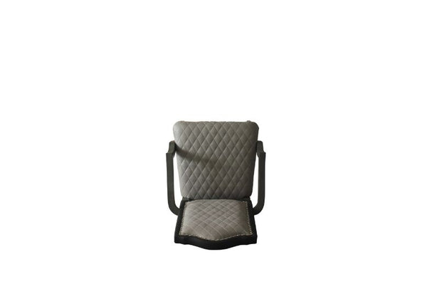 ACME House Beatrice Two Tone Gray Fabric & Charcoal Arm Chair (Set-2) Model 68813