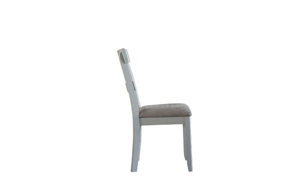 ACME House Marchese Two Tone Gray Fabric & Pearl Gray Side Chair (Set-2) Model 68862