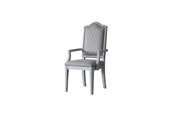 ACME House Marchese Two Tone Gray Fabric & Pearl Gray Arm Chair (Set-2) Model 68863