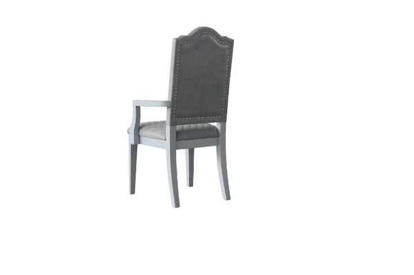 ACME House Marchese Two Tone Gray Fabric & Pearl Gray Arm Chair (Set-2) Model 68863