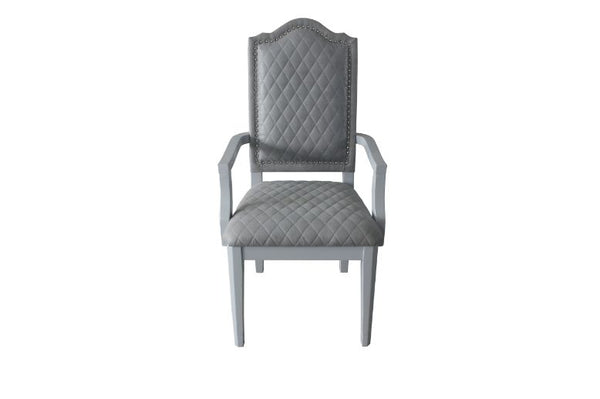 ACME House Marchese Two Tone Gray Fabric & Pearl Gray Arm Chair (Set-2) Model 68863