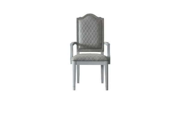 ACME House Marchese Two Tone Gray Fabric & Pearl Gray Arm Chair (Set-2) Model 68863