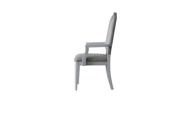 ACME House Marchese Two Tone Gray Fabric & Pearl Gray Arm Chair (Set-2) Model 68863
