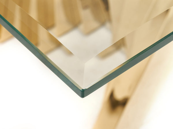 Modrest Buquet Glam Glass & Champagne Gold Rectangular Dining Table Model VGZA-T124-GLD