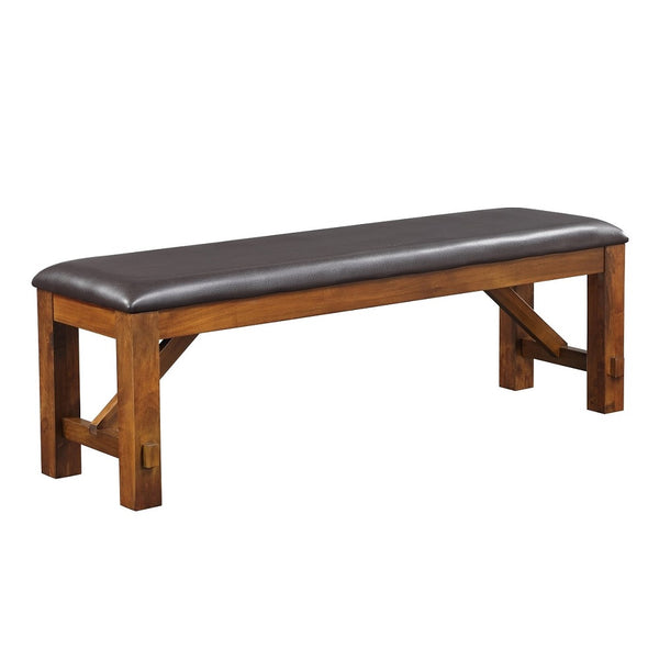 ACME ApoLo Espresso Synthetic Leather & walnut Bench Model 70004