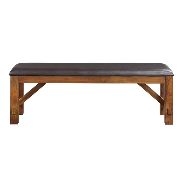 ACME ApoLo Espresso Synthetic Leather & walnut Bench Model 70004