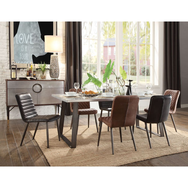 ACME Kaylia Aluminum & Gunmetal Dining Table Model 70105