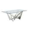 ACME Dekel Clear Glass & Stainless Steel Dining Table Model 70140