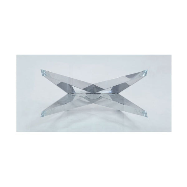 ACME Dekel Clear Glass & Stainless Steel Dining Table Model 70140