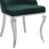 ACME Dekel Green Fabric & Stainless Steel Side Chair (Set-2) Model 70142
