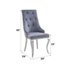 ACME Dekel Gray Fabric & Stainless Steel Side Chair (Set-2) Model 70143