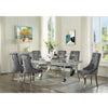 ACME Dekel Gray Fabric & Stainless Steel Side Chair (Set-2) Model 70143