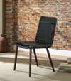 ACME Hosmer Black Top Grain Leather & Antique Black Side Chair (Set-2) Model 70422