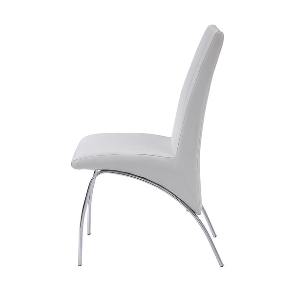 ACME Pervis White Synthetic Leather & Chrome Side Chair (Set-2) Model 71107