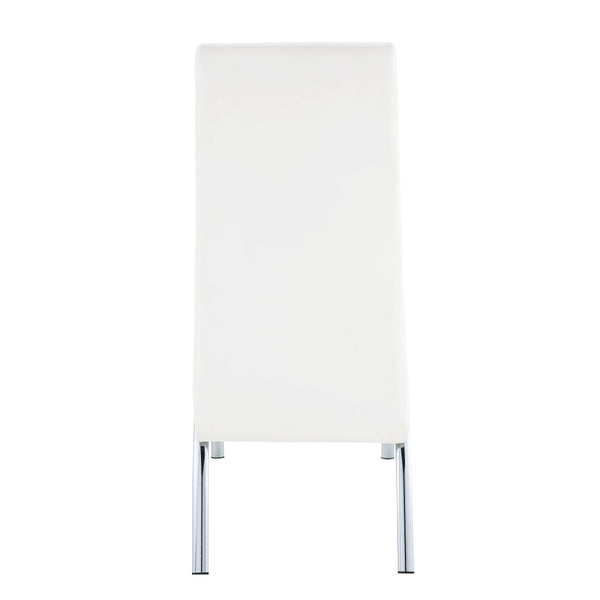 ACME Pervis White Synthetic Leather & Chrome Side Chair (Set-2) Model 71107