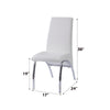 ACME Pervis White Synthetic Leather & Chrome Side Chair (Set-2) Model 71107