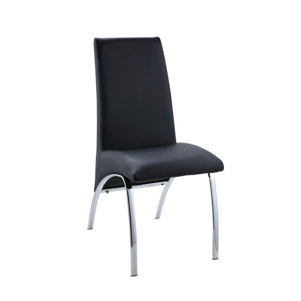 ACME Pervis Black Synthetic Leather & Chrome Side Chair (Set-2) Model 71112
