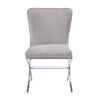 ACME Daire Light Gray Velvet & Chrome Side Chair (Set-2) Model 71182