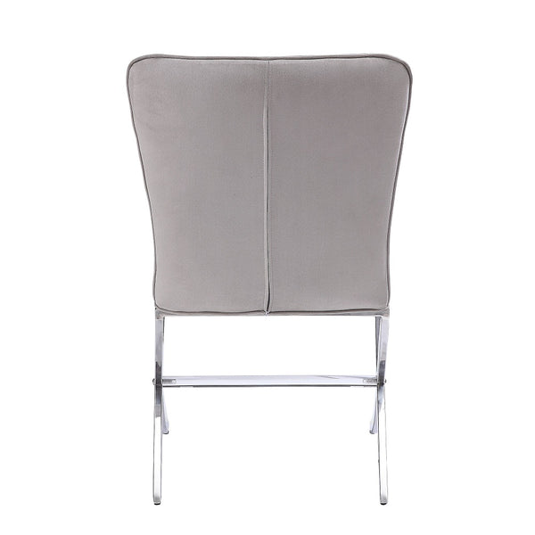 ACME Daire Light Gray Velvet & Chrome Side Chair (Set-2) Model 71182
