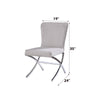 ACME Daire Light Gray Velvet & Chrome Side Chair (Set-2) Model 71182
