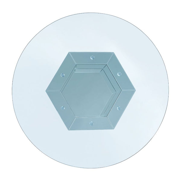 ACME Noralie Mirrored Faux Diamonds & Clear Glass Dining Table Model 71285