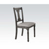 ACME Wallace Tan Linen & Weathered Gray Side Chair (Set-2) Model 71437