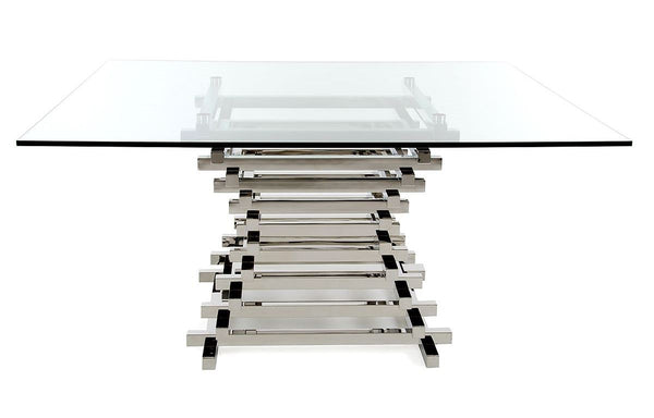Crawford Modern Clear Glass Square Dining Table