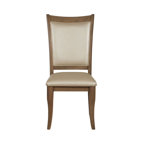 ACME Harald Beige Synthetic Leather & Gray Oak Side Chair (Set-2) Model 71767