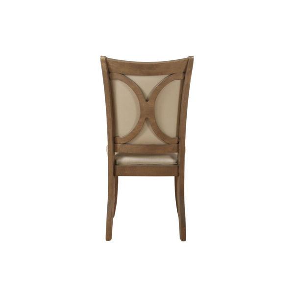 ACME Harald Beige Synthetic Leather & Gray Oak Side Chair (Set-2) Model 71767
