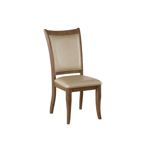 ACME Harald Beige Synthetic Leather & Gray Oak Side Chair (Set-2) Model 71767