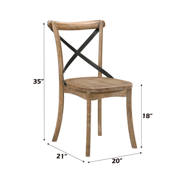 ACME Kendric Rustic Oak Side Chair (Set-2) Model 71777