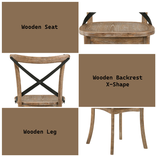 ACME Kendric Rustic Oak Side Chair (Set-2) Model 71777